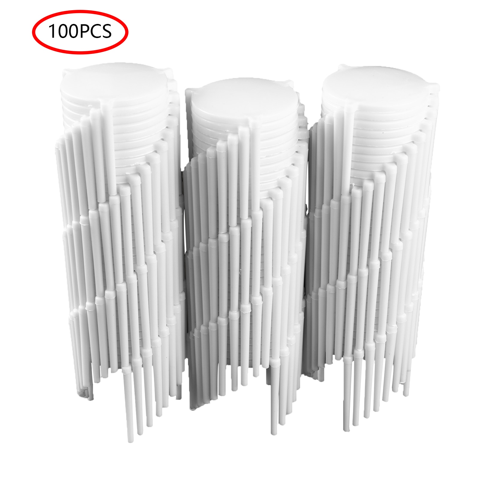 100Pc Small Holder Stand Pizza Table Box Saver Brackets Stackable Storage Plastic Rack Secure Retainer for Food Take Out Service: Default Title