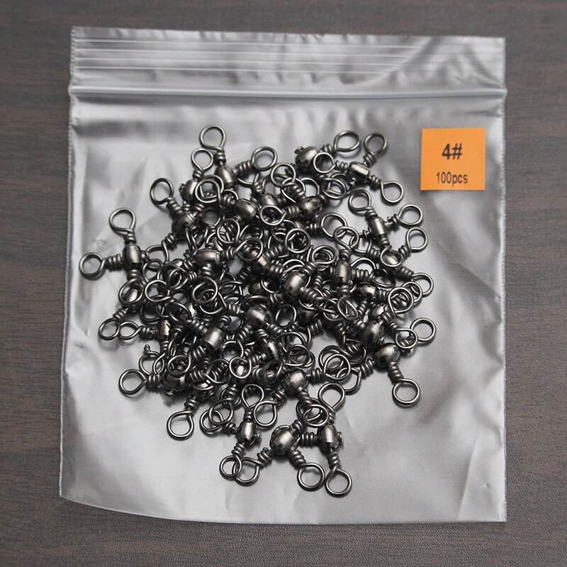 iLure 20 Pcs/lot Fishing Rolling Stainless Steel Barrel Triple Swivels Connector Solid Ring Pesca Fishing Tackle Accessories