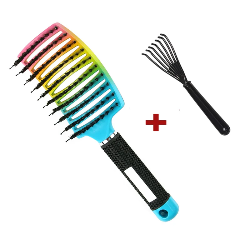 Hair Scalp Massage Comb Bristle Nylon Hairbrush Wet Curly Detangle Anti-Static Hair Brush Salon Hairdressing Style