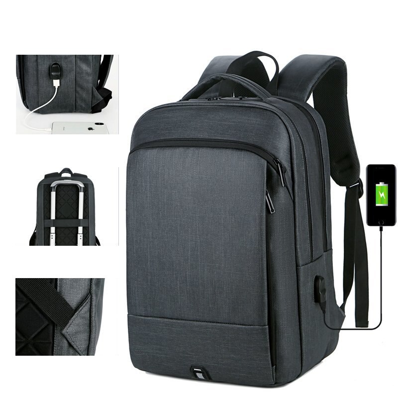 Rugzak Voor Man Business Waterdichte Wasachtige Lijm Laptop Rugzak Multifunctionele Usb Opladen Rugzak Mannen Tas Voor Laptop 15 6