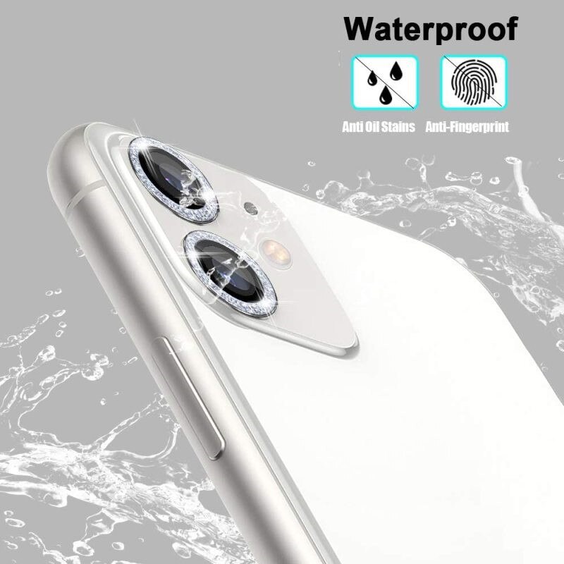 Protector de lente de cámara de Metal para IPhone, funda protectora de lente Mini para IPhone 12 Pro Max, Diamante, Ojo de águila, 11, 12