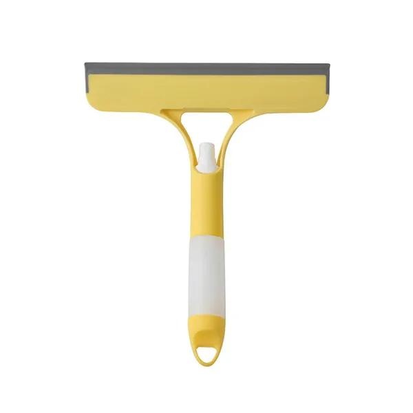 Limpiador de vidrio multifunción, cepillo de limpieza de ventanas para el hogar, pulverizador, cepillo de limpieza de jabón, cepillo de goma automotriz para el hogar: Amarillo
