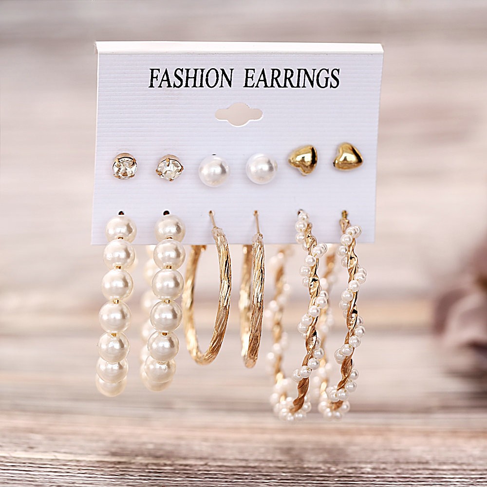 Vrouwen Oorbellen Bohemian Kralen Imitatie Parel Hoepel Oorbellen Mode Dames Sieraden Бмжутерия Серьги Кольца Большие # Z