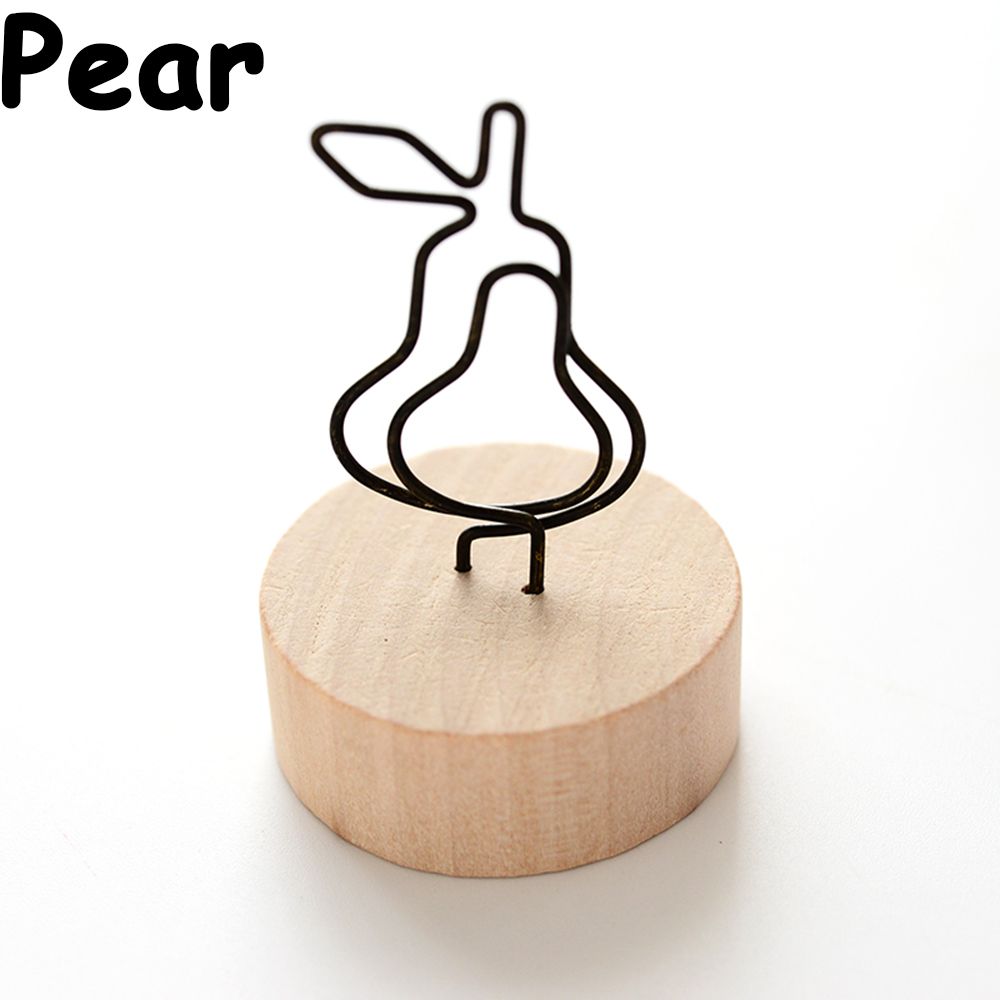 Soporte colgante de madera para tarjetas y notas, Base para fotos, Clip para notas, artículo, marco de fotos, mesa, suministros de oficina,: pear