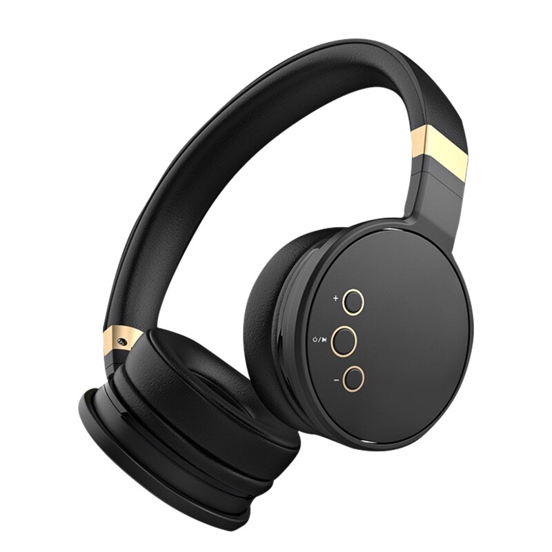 Bluetooth 5.0 Wireless Over the Ear Headset Deep Bass Stereo with Mic: Black