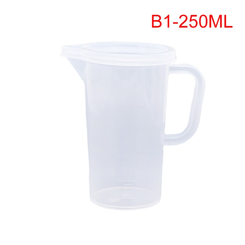 200/500/1000ml 1Pc Kitchen Measuring Cup PP Plastic Cone Measuring Cup Round Digital Thick Handle Kichen Tools For Cooking: With cover  250ml
