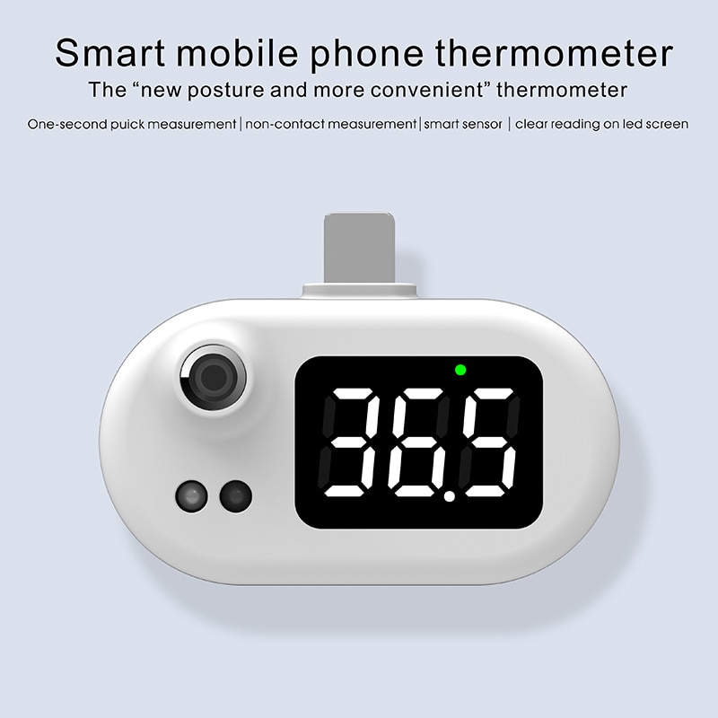 Usb slimme thermometer, usb intelligente thermometer, draagbare mini mobiele telefoon thermometer, contactloze infrarood usb thermometer