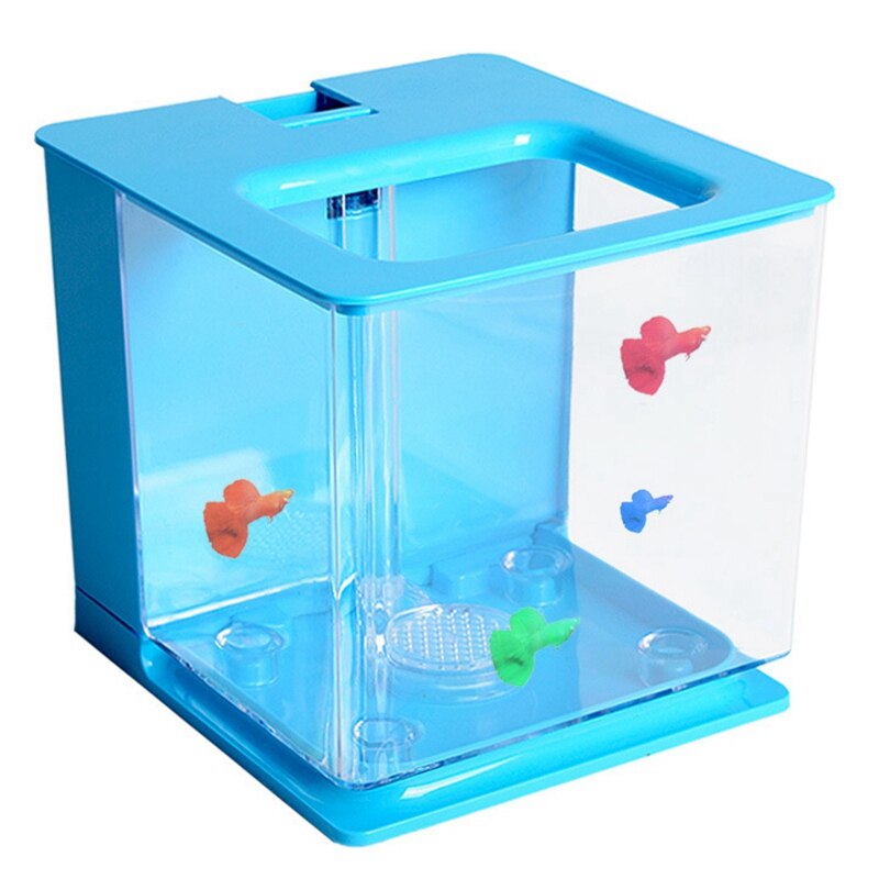 Betta Fish Tank Aquarium Fish Tank Easy to Change the Water Acrylic Plastic Self-Cleaning Small Fish Tank