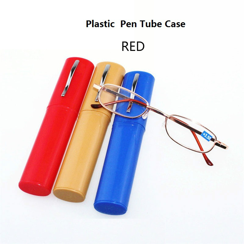 Lunettes de lecture unisexe presbytes, étui tubulaire, Portable, charnière, soins de la Vision, printemps,: 250 / RED-PC CASE