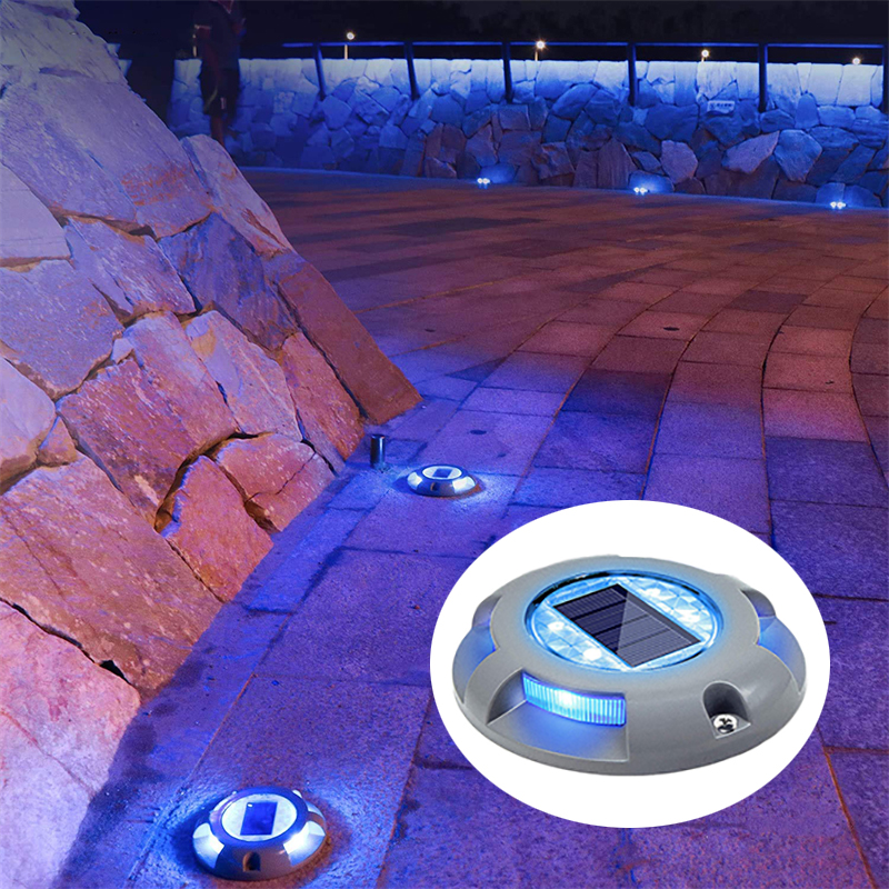 Solar Lights 4 Leds Outdoor House Ground IP68 Waterproof for Garden Decor Stair Pathway Road Stud Landscape LED Lamp 1PC