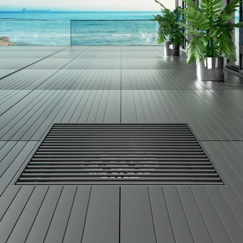 Large Floor Drain 304 Stainless Steel 12/15/20cm Square Linear Bathroom Floor Drains Outdoor Courtyard Large Diameter Drain