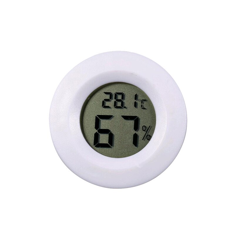 Mini Portable LCD Hygrometer Monitor Outdoor Home Temperature Travel Humidity Round Digital Thermometer People Pet Test: White