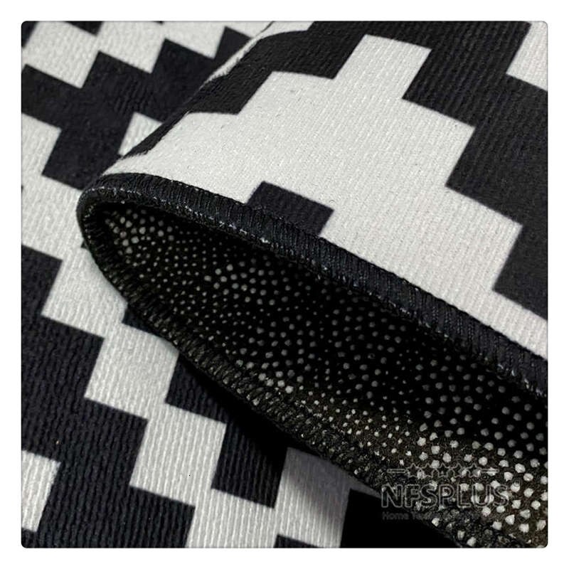 2 stk/sæt køkkentæppe gulvmåtte tæpper 40 x 60cm & 40 x 120cm polyesterfiber geometriske designs pvc prikker skridsikre dørmåtte dørmåtte