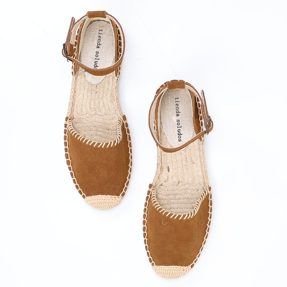 Sandalias romanas para mujer, alpargatas planas de cuero genuino, zapato femenino, bohemio, 2022, de venta directa,: Chocolate / 11