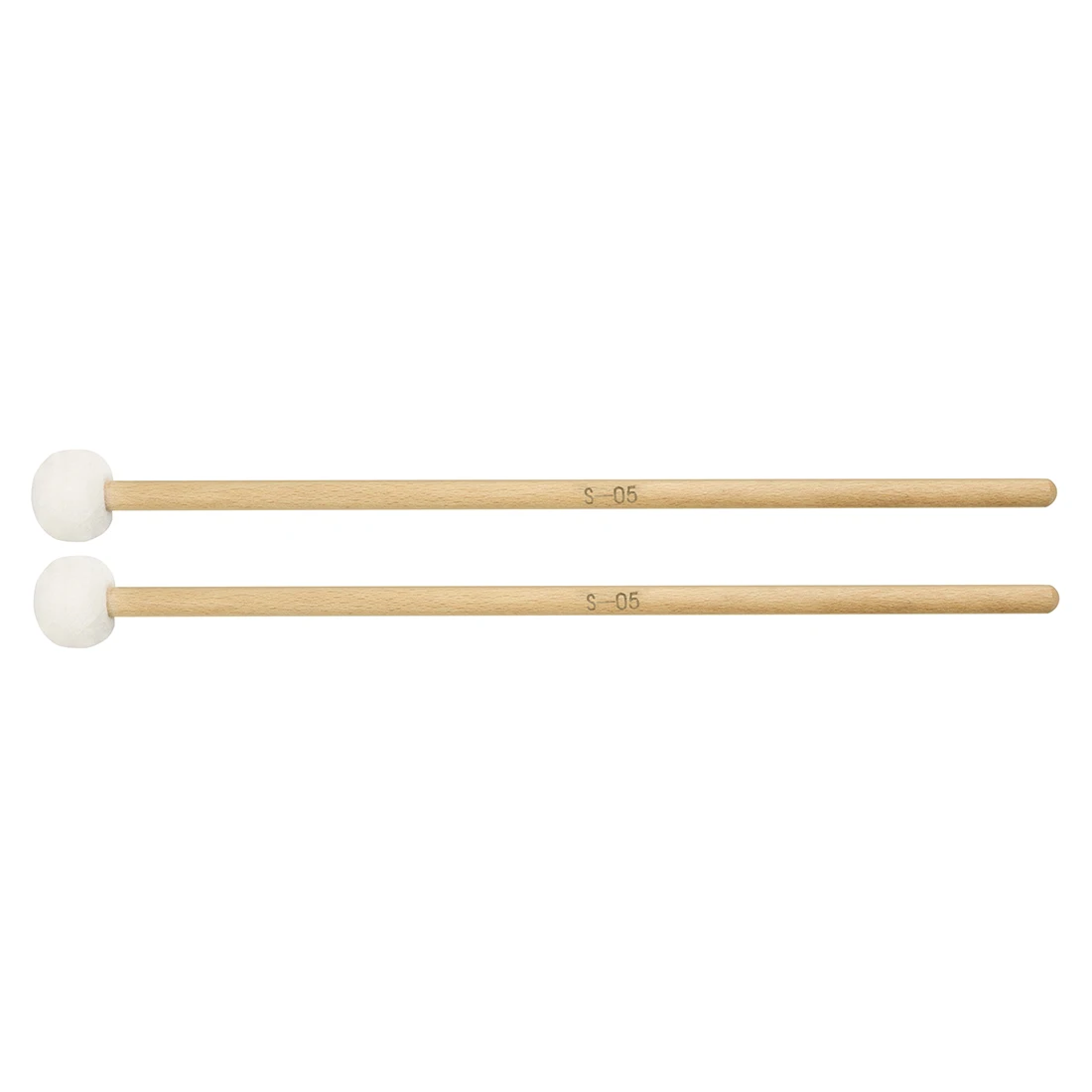 Baquetas de tambor de fieltro, mazos de tambor con mango de madera maciza, piezas de tambor timbales, accesorios para instrumentos de percusión, 1 par: Default Title