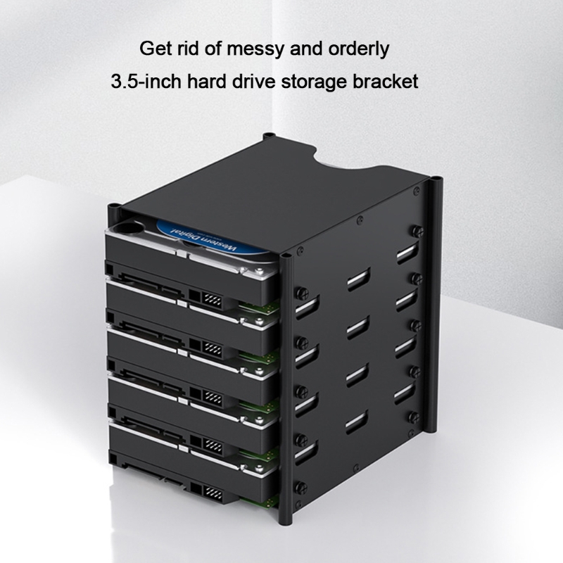 Acasis 5 Layers 3.5'' Hard Drive Enclosure Box HDD Storage Case Shelf for PC Laptop Desktop Portable Metal Rack