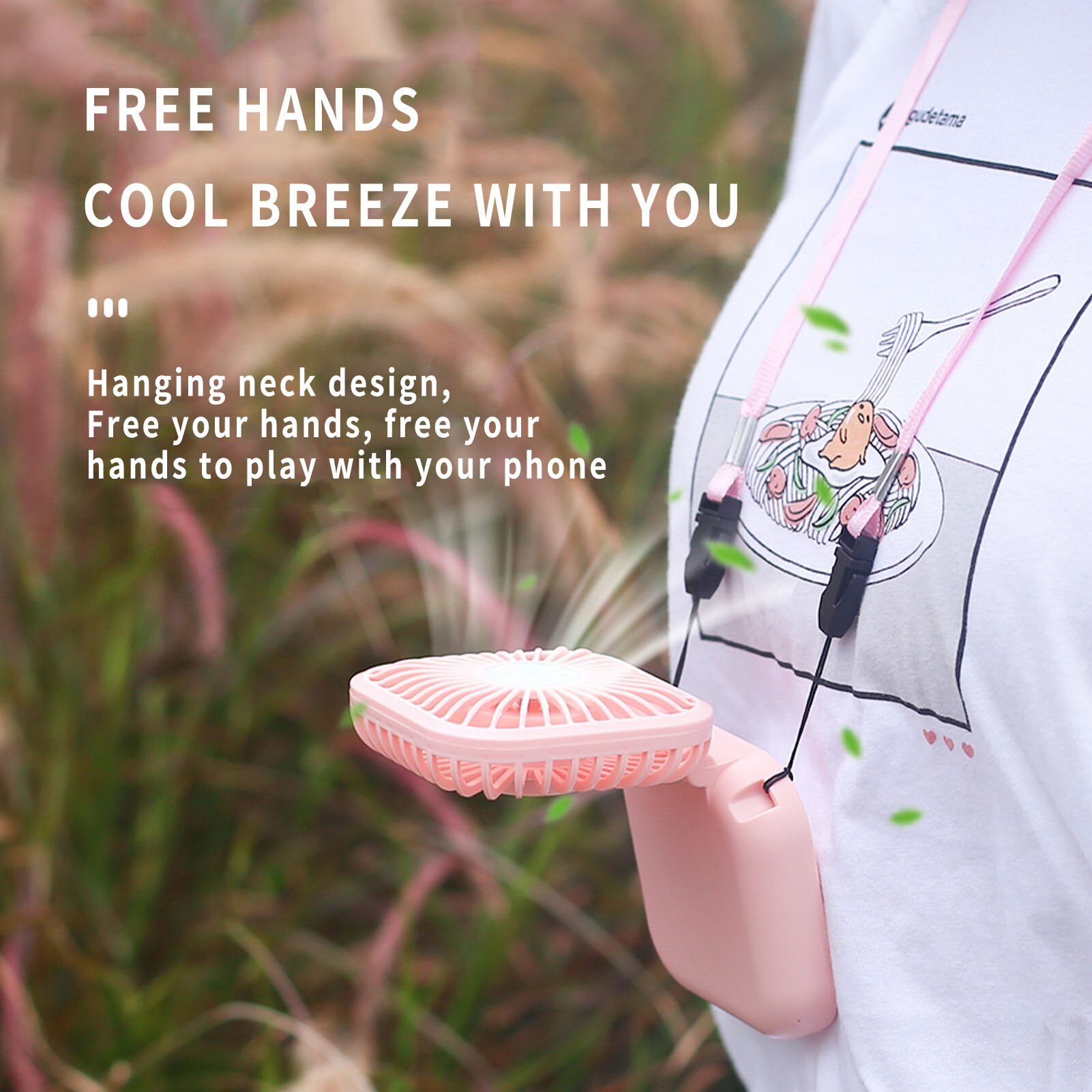 Hanging Waist Fan USB Charging Hanging Neck Fan Mini Handheld Lazy Multi-function Portable Desktop Small Originality Fan