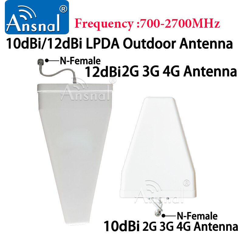 12dbi/10dBi 4G Antenne 700 ~ 2700Mhz Nfemale Log-Periodieke Outdoor Antenne Lpda Antenne Voor Repeater gsm 2G 3G 4G Mobiele Telefoon Booster