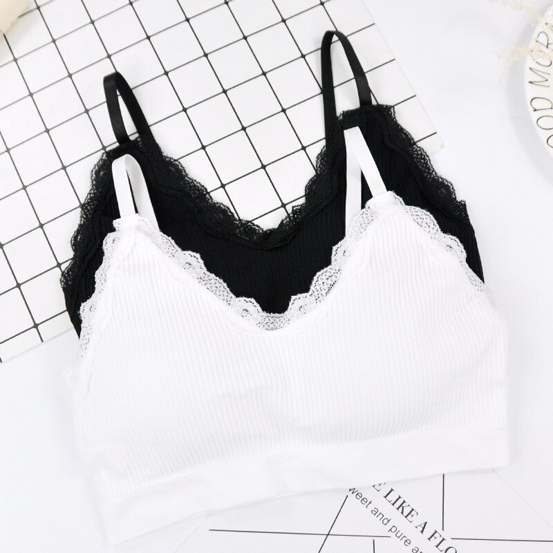 CHRLEISURE Lace Bra Sweet Women Bralette Conditionable Shoulder Strap Underwear Gathering Without Steel Rings Bras