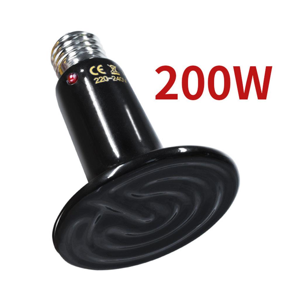 Pet Heating Light Bulb Infrared Black Ceramic Emitter Heat Lamp Bulb For Reptile Animals Heater Brooder Ceramic Heate Bulb: 200W