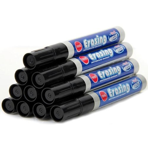 10 pcs Marker felt marker pen black erasable Whiteboard for Office