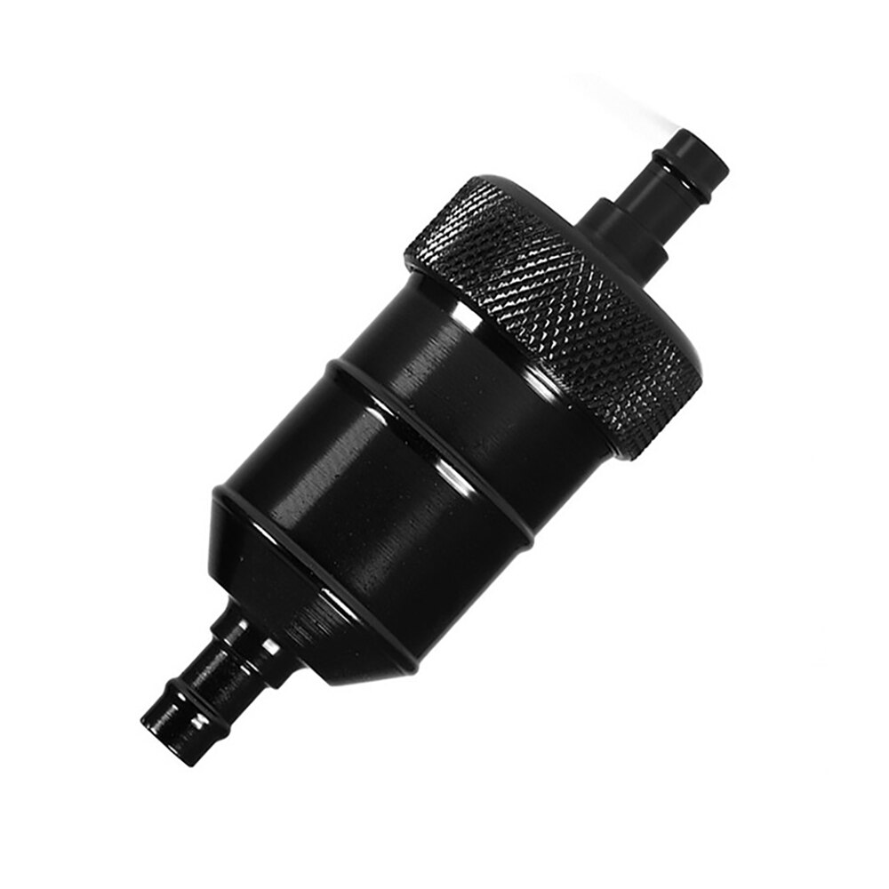 Metall drivstoffilter for motorsykkel, atv, scooter, moped, bensinfilter, universal drivstoffilter: Svart