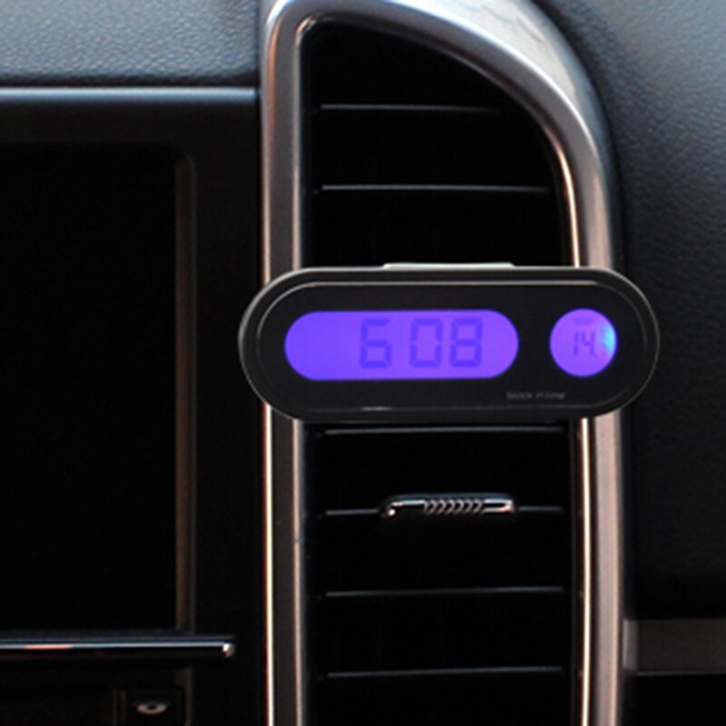 Portable 2 in 1 Car Digital LCD Clock & Temperature Display Auto Dashboard Clocks Backlight Electronic Screen Clock