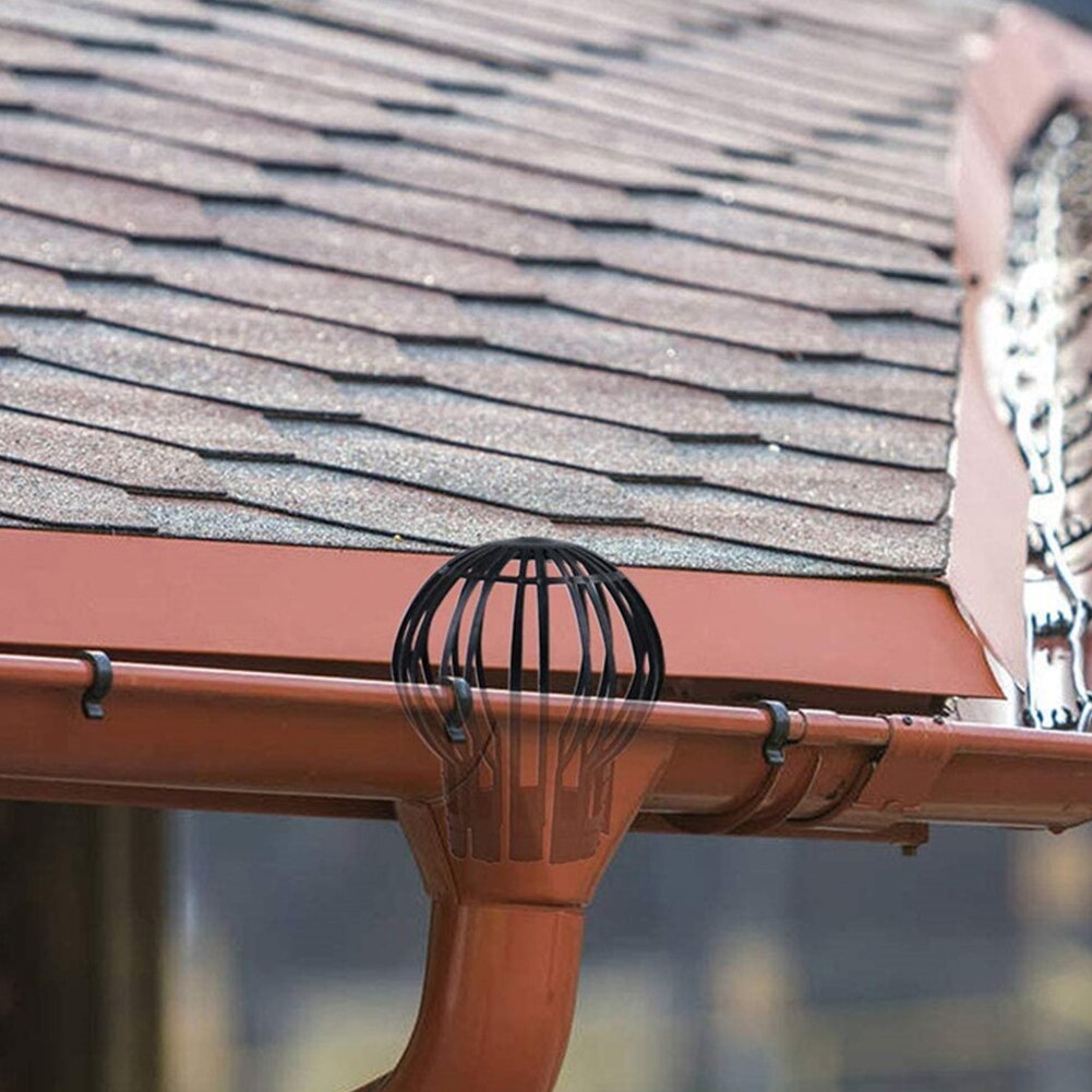 Easy Install Strainer Garden Home Gutter Guard Downpipe Roof Drain Debris Leaves Protection Black PP Filter Anti-blocking