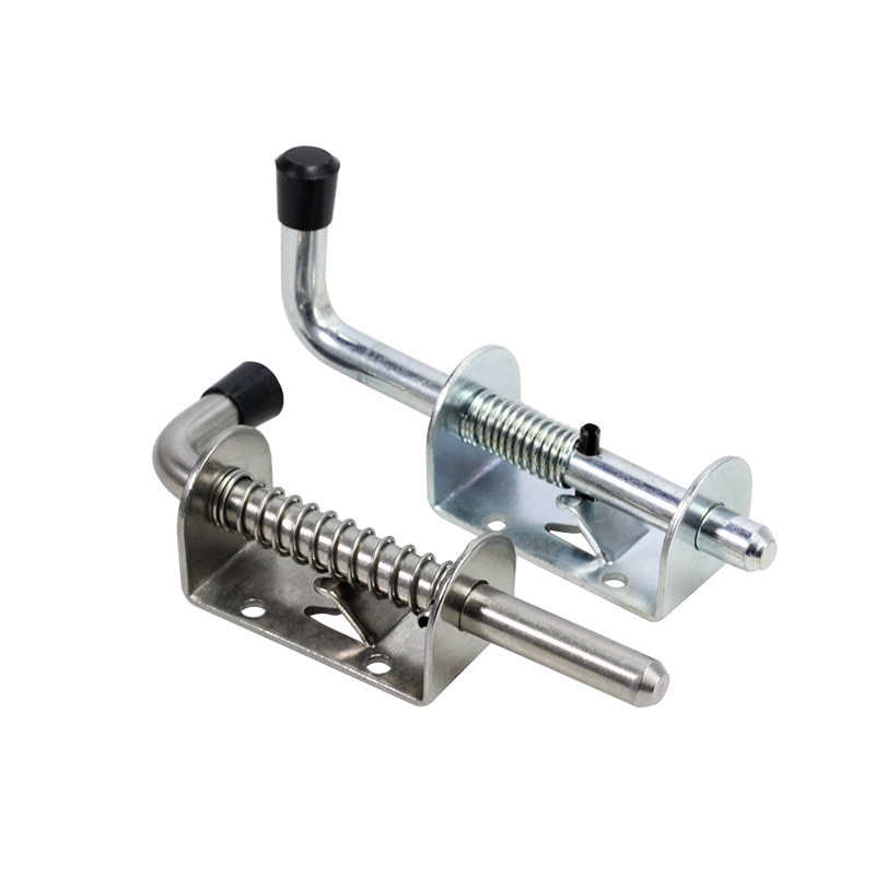 1PC Latch Loaded Metal Security Barrel Bolt Latch 128mm*32mm Silver Tone Spring Latches Door Cabinet Hinges Hardware