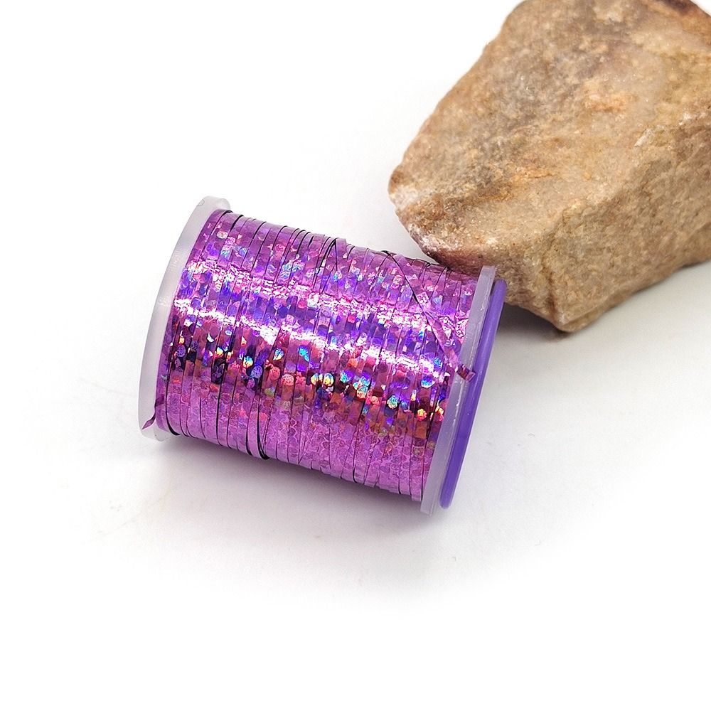 Fiskegrej holografisk flad glimmer 1mm 120 yard nymfetråd små fluebindingsmaterialer glimmer flash streamer fiskefluer: Grøn