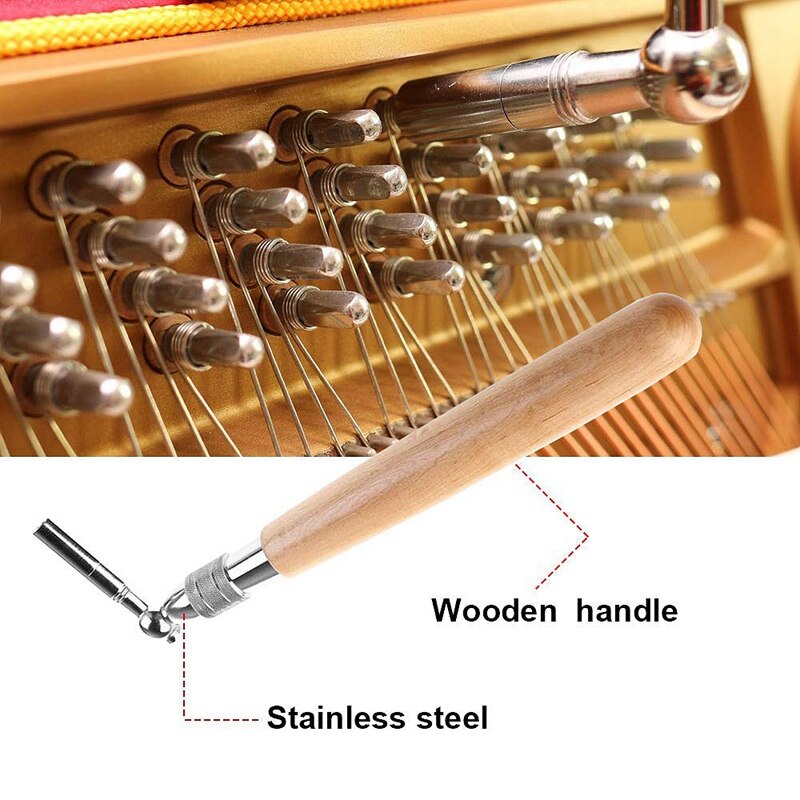 Piano Tuning Kit 16Pcs Piano Tuners Tools Set Wrench Hammer Mute Fork Screwdriver Belt Tweezers Clip