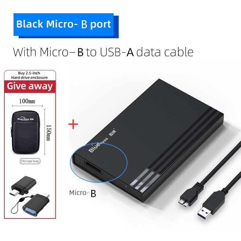 Custodia per HDD blueinfinite SATA a USB 3.1/3.0/2.0 10Gbps custodia per HDD esterna SATA portatile da 2.5 pollici tipo C 3.1 custodia per HDD esterna: MR23S B-A CU01 bag