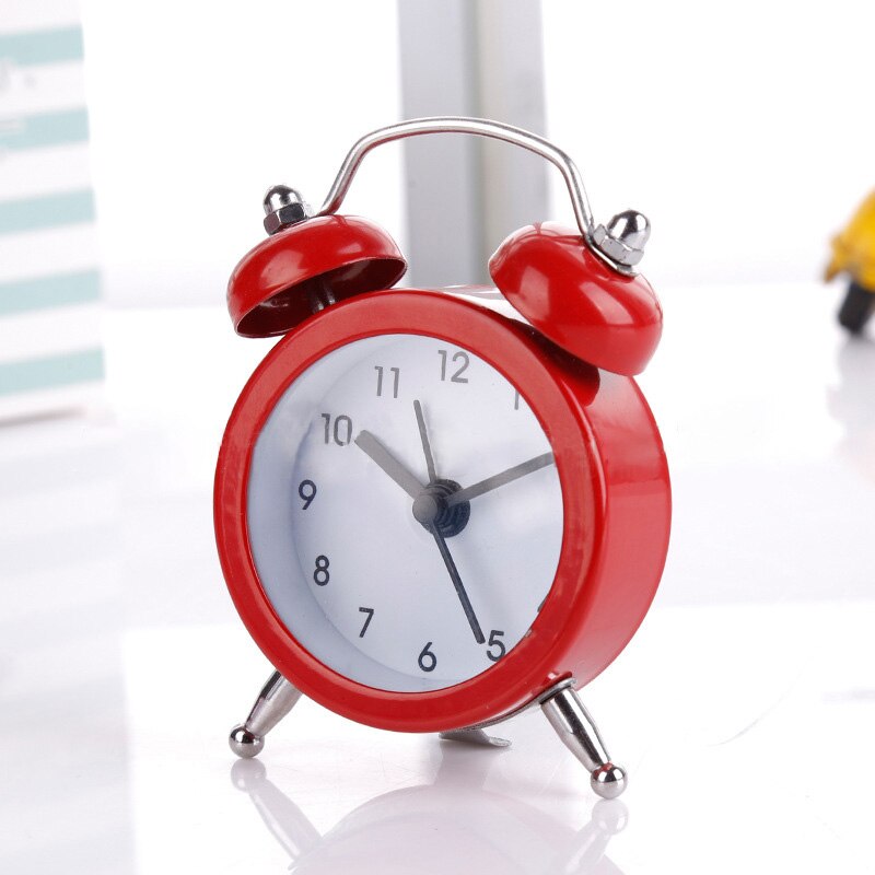 Mini Alarm Clock Electronic Round Number Double Bell Desk Table Digital Quartz Clock Home Decoration Retro Portable Cute Durable: 04