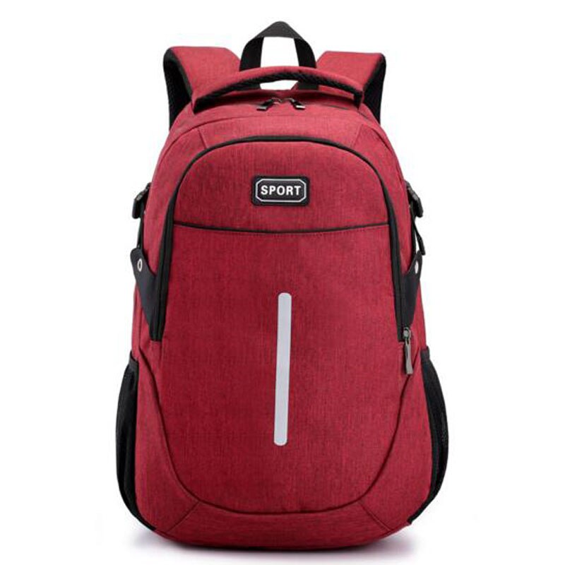 Teenagers School Bag Reflective Strip Boys Girls School Backpack Shoulder Bag Man Woman Backpack Travel Sport Bag Mochila: Red