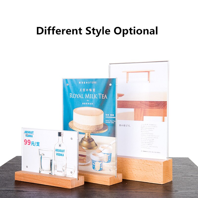 A5 Clear Heavy Duty Acrylic Sign Holder Picture Frame for Paper Restaurant Table Menu Card Display Stand