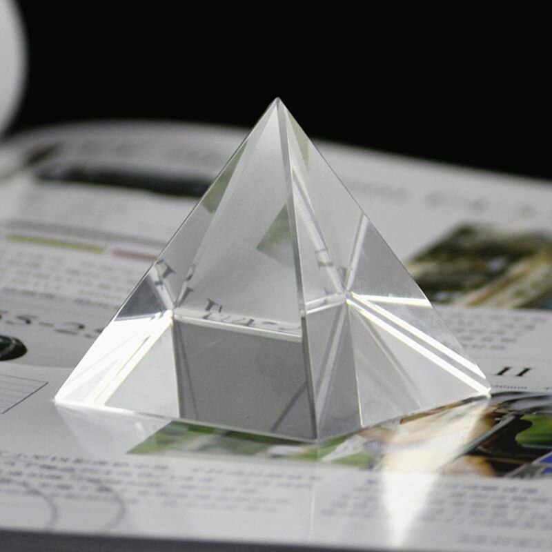 60*60*60mm pyramid polygonal prism physical optics color refraction prism high pyramid crystal glass prism