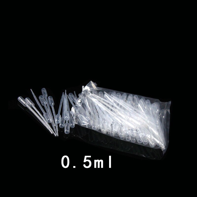 100 st  , 0.5ml plastpipett graderad transparent droppare för laboratorieexperiment ,115mm längd