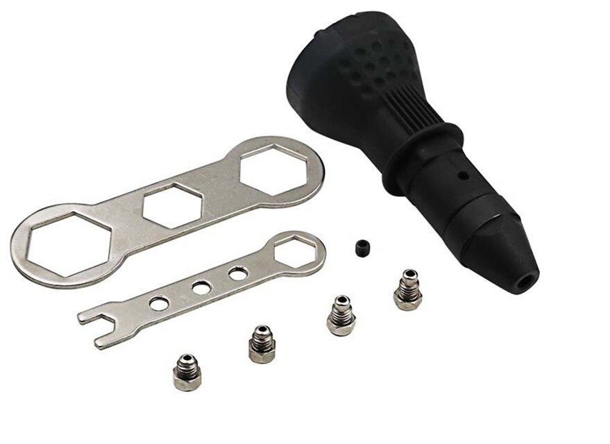 Elektrische Klinknagel Moer Gun Klinken Tool Cordless Klinken Boor Adapter Insert moer tool Multifunctionele Nail Gun Auto Klinknagel: Black