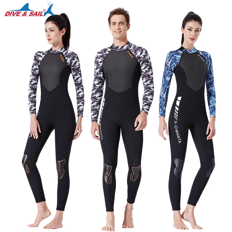 DIVE & SAIL 1.5MM Neoprene Wetsuit Women Men Warm One Piece Wet suit for Scuba Diving Surfing WS-19483