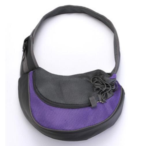 Komfort pet carrier med skulder strep kat hvalp hund carrier slynge front mesh rejse tote rygsæk: Lilla / 31 x 24 x 22cm