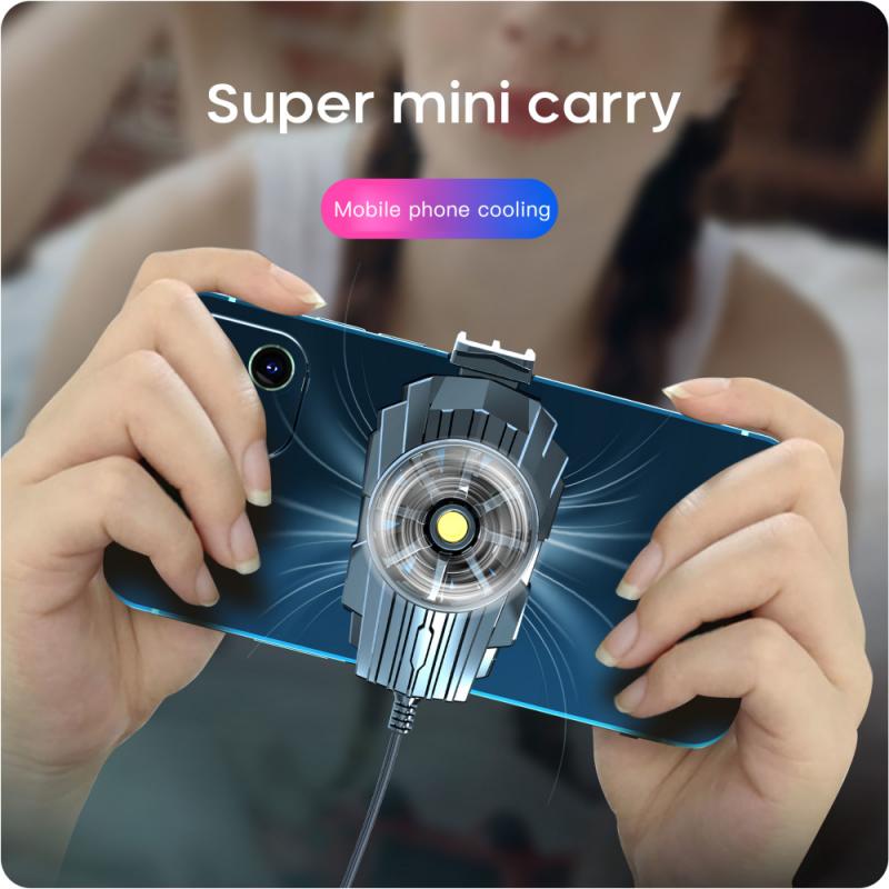 Mini Mobile Phone Cooling Fan Radiator Turbo Hurricane Game Cooler Cell Phone Cool Heat Sink For IPhone /Samsung/Xiaomi HUAWEI