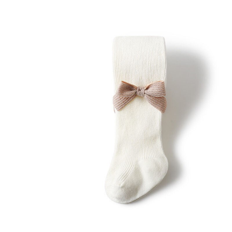 Schattige strikken zachte katoenen babymeisjes panty's effen kleur winter herfst meisjes panty's panty's peutermeisjes panty's kleding: Wit / 6-12 maanden