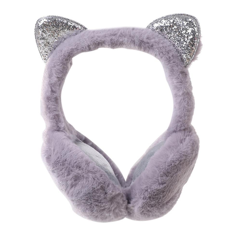 Winter Warm Plush Ear Earmuffs Korean Kawaii Girl Soft Plush Fur Earmuffs Muffs Outdoor Thicken Earmuffs Earlap Headband #38: Gray