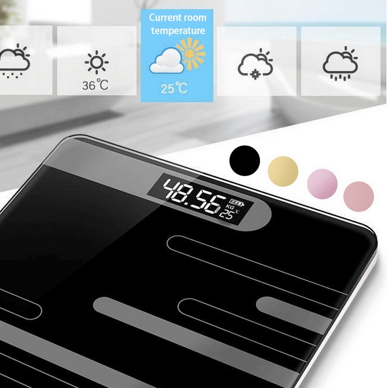 Ledet digital kropsfedt skala gulv præcis smart elektronisk vægt skala badeværelse balance bluetooth app android eller ios bluetooth