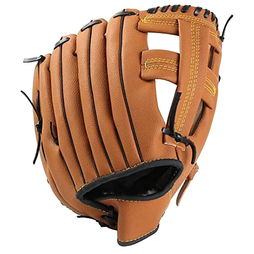 Baseball Fänger Handschuhe 3 Stil Verdickung Krug weicher Ball Handschuh Mit Weiche Feste PU Leder Für Art Jugendliche Erwachsene Braun: 12.5 zoll