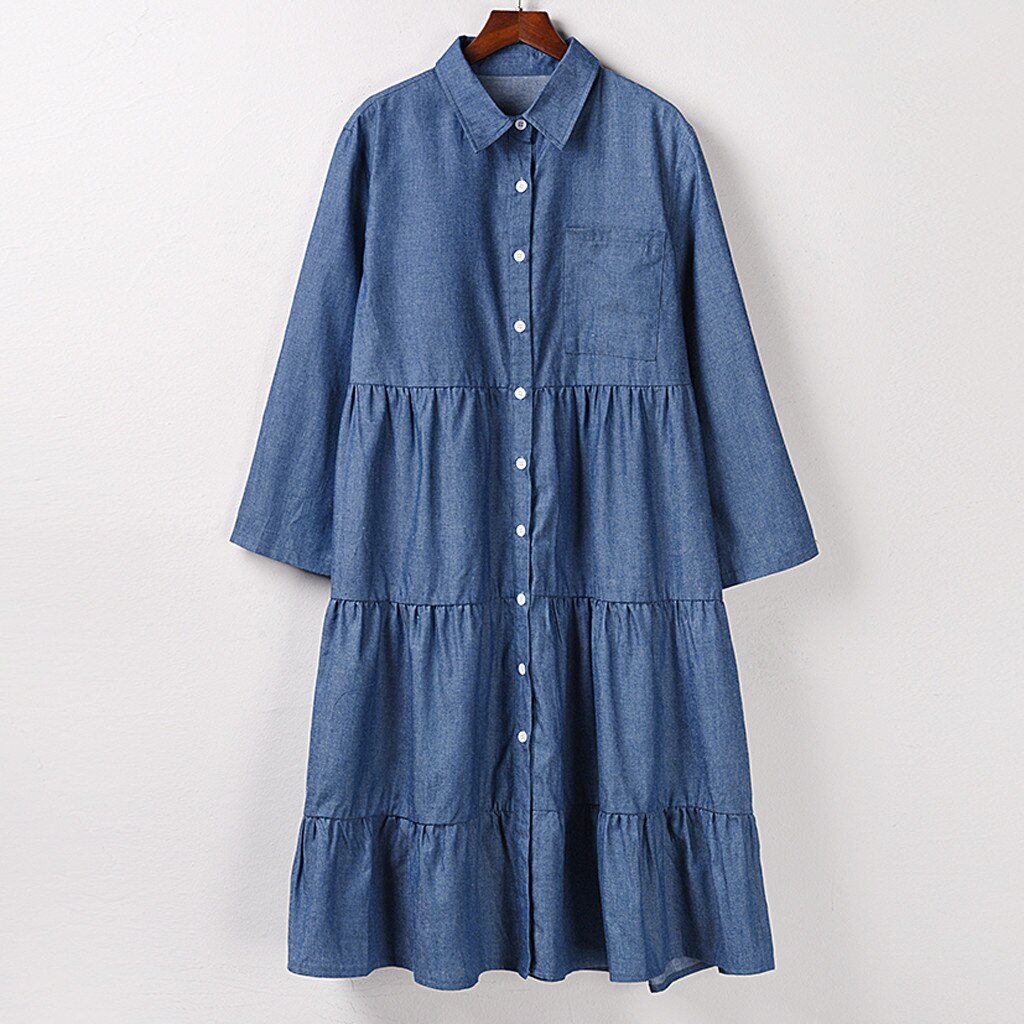 Vestidos vaqueros de talla grande para mujer, ropa holgada de manga corta para mujer, de vaquero, vestido de tenis: XXL