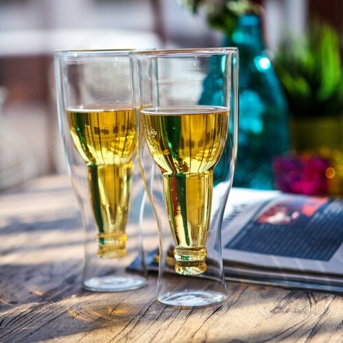 Dubbelwandige glazen koffie-/theekopjes en mokken, bierkoffiekopjes, handgemaakte gezonde drankmok, theemokken, transparant