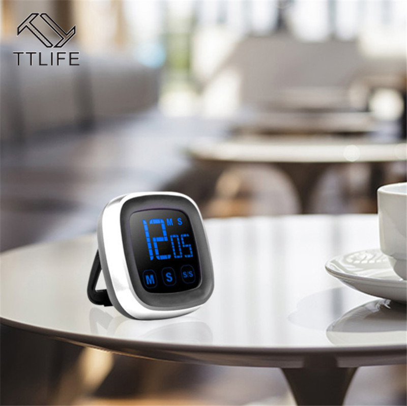 TTLIFE Large Electronic Touch Screen LED Display Kitchen Timer Electronic Digital Kitchen Cooking Timer Refrigerator Watch