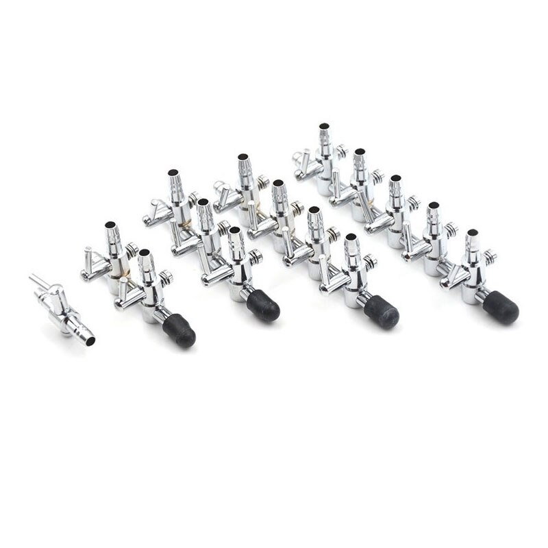 Aquarium Fish Tank Air Pump Splitter Distributor Flow Tube Pipeline Stainless Steel Control Valve Aquaria Accessories 5 Ways