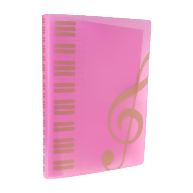 Hoja de partituras de Piano tamaño A4, 40 páginas, almacenamiento de carpetas, organizador,: Rosa
